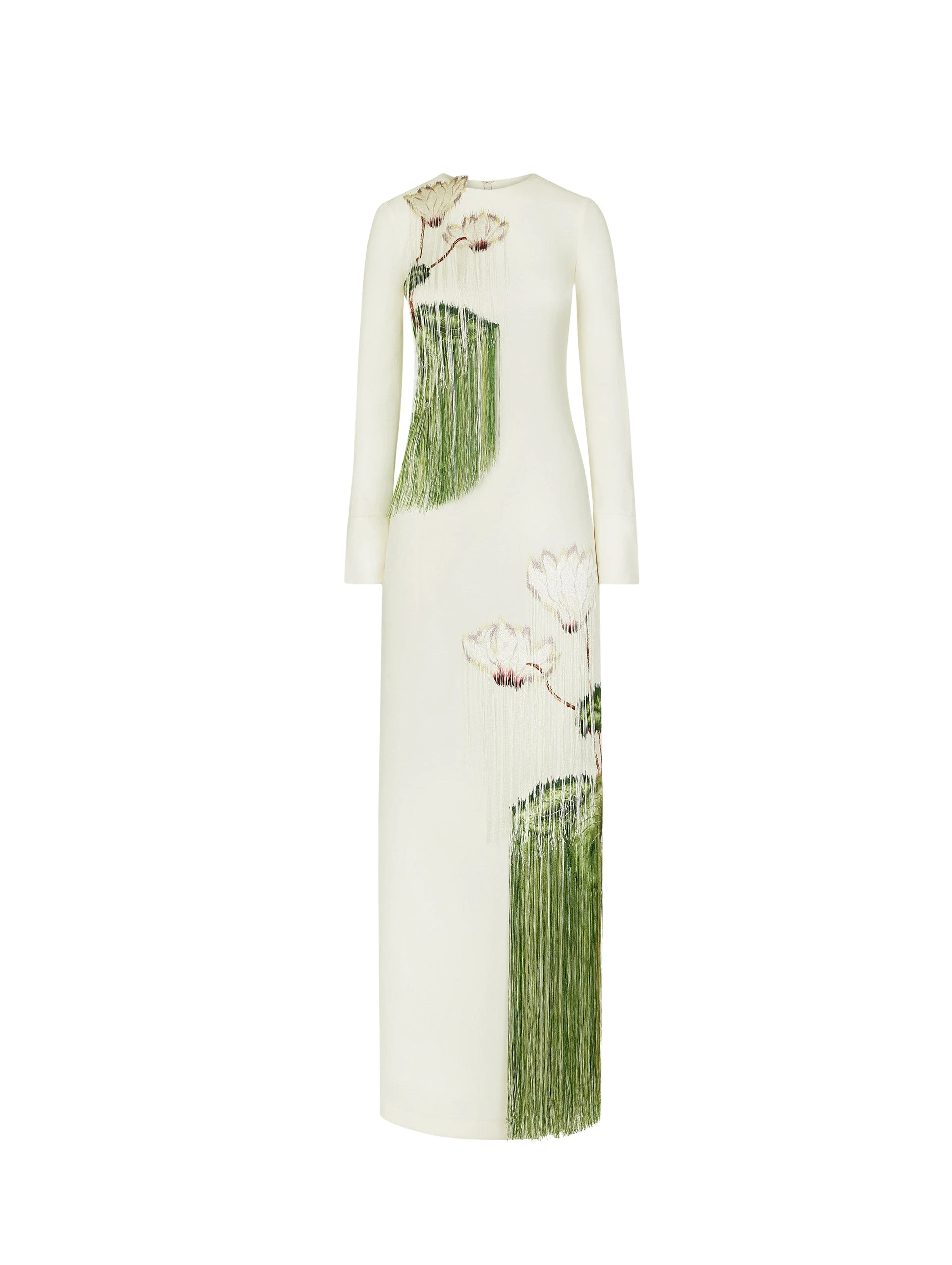 Chine-Cyclamen-Threadwork-Fringe-Caftan-Oscar-de-la-Renta-Dresses13052_nobg Oscar de la Renta Chiné Cyclamen Threadwork Fringe Caftan - Oscar de la Renta Dresses - American Couture - Shop at Luxury Shoes