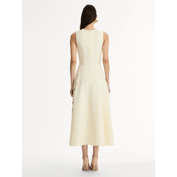 Oscar de la Renta Chiné Cyclamen Wool Dress - Oscar de la Renta Dresses - American Couture - Shop at Luxury Shoes 