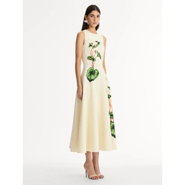 Oscar de la Renta Chiné Cyclamen Wool Dress - Oscar de la Renta Dresses - American Couture - Shop at Luxury Shoes 