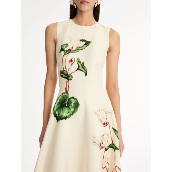 Oscar de la Renta Chiné Cyclamen Wool Dress - Oscar de la Renta Dresses - American Couture - Shop at Luxury Shoes 