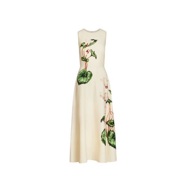Oscar de la Renta Chiné Cyclamen Wool Dress - Oscar de la Renta Dresses - American Couture - Shop at Luxury Shoes 
