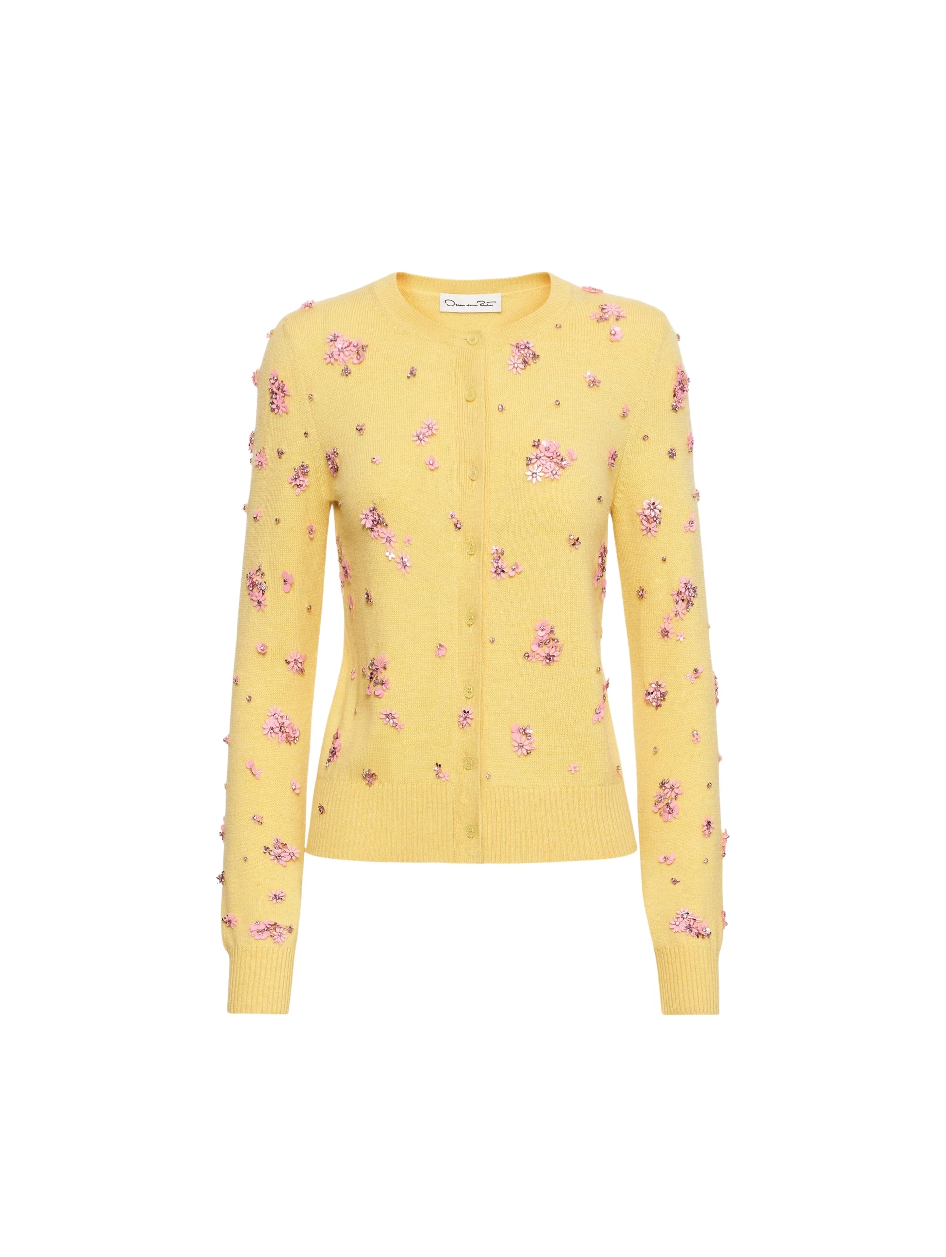 Crystal-Cluster-Embroidered-Cardigan-Oscar-de-la-Renta-Knitwear44667_nobg Oscar de la Renta Crystal Cluster Embroidered Cardigan - Oscar de la Renta Knitwear - American Couture - Shop at Luxury Shoes