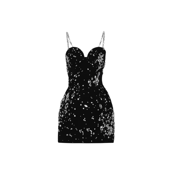Oscar de la Renta Crystal Cluster Embroidered Dress - Oscar de la Renta Dresses - American Couture - Shop at Luxury Shoes 