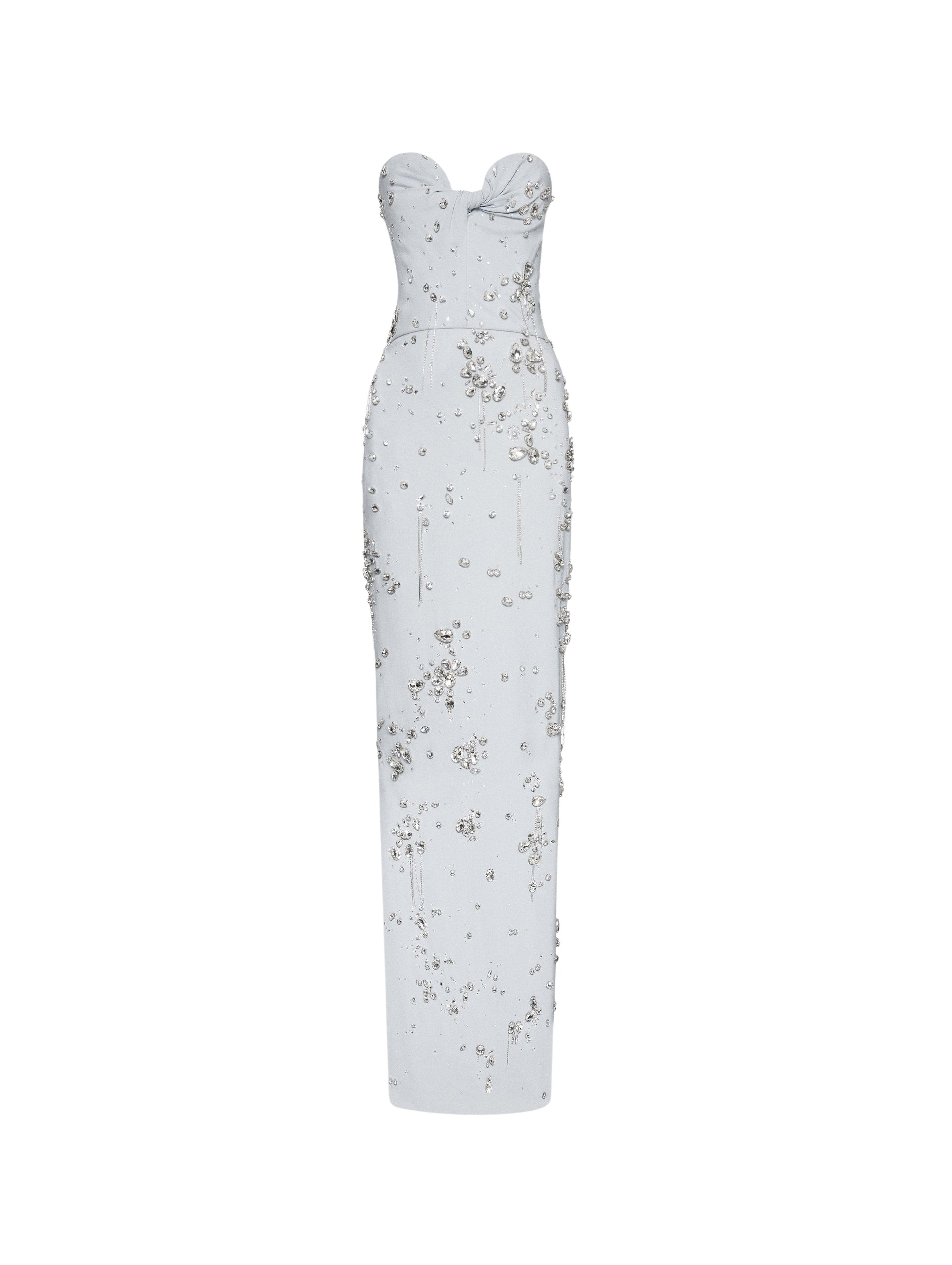 Oscar de la Renta Crystal Cluster Embroidered Strapless Gown - Oscar de la Renta Dresses - American Couture - Shop at Luxury Shoes 
