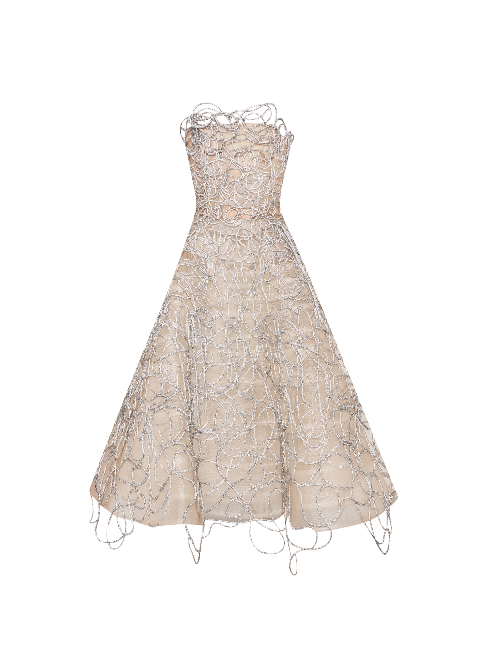 Oscar de la Renta Crystal Embroidered Cord Gown - Oscar de la Renta Dresses - American Couture - Shop at Luxury Shoes 