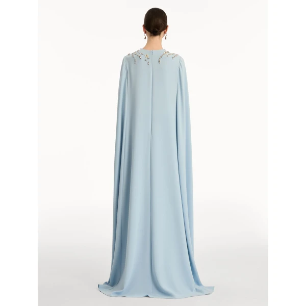 Oscar de la Renta Crystal Necklace Embroidered Caftan - Oscar de la Renta Dresses - American Couture - Shop at Luxury Shoes 