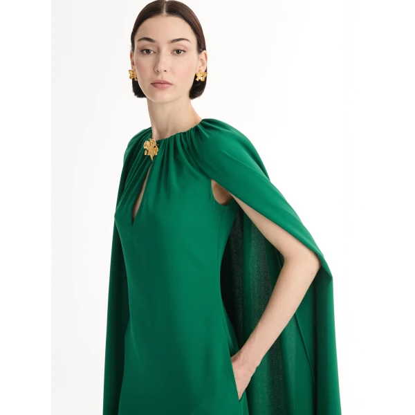 Oscar de la Renta Cyclamen-Detailed Georgette Caftan - Oscar de la Renta Dresses - American Couture - Shop at Luxury Shoes 
