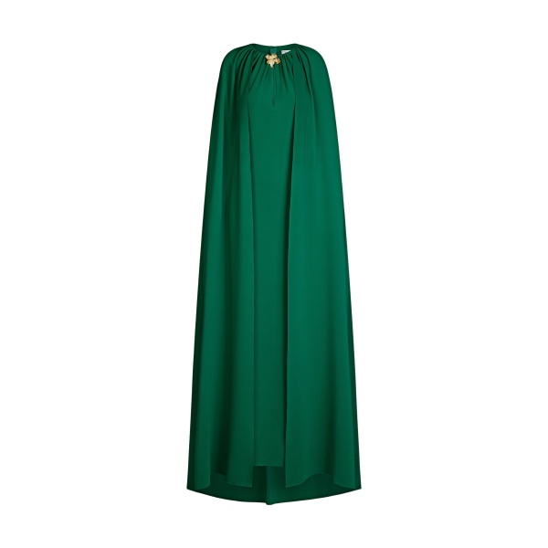Oscar de la Renta Cyclamen-Detailed Georgette Caftan - Oscar de la Renta Dresses - American Couture - Shop at Luxury Shoes 