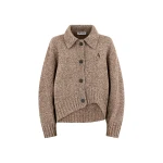 The Attico Dark Brown And White Cardigan - The Attico Knitwear - Designed by Gilda Ambrosio & Giorgia Tordini - Shop at Luxury Shoes 