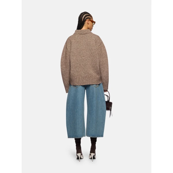 The Attico Dark Brown And White Cardigan - The Attico Knitwear - Designed by Gilda Ambrosio & Giorgia Tordini - Shop at Luxury Shoes 