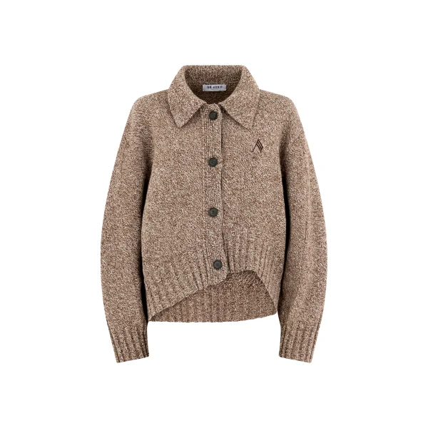 The Attico Dark Brown And White Cardigan - The Attico Knitwear - Designed by Gilda Ambrosio & Giorgia Tordini - Shop at Luxury Shoes 