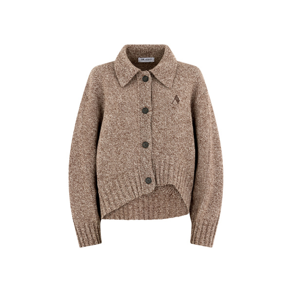 The Attico Dark Brown And White Cardigan - The Attico Knitwear - Designed by Gilda Ambrosio & Giorgia Tordini - Shop at Luxury Shoes 