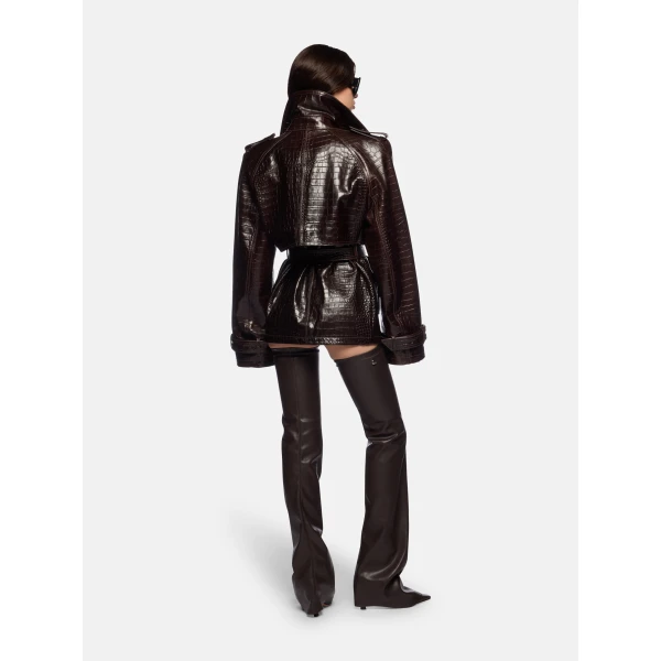 The Attico Dark Brown Bomber - The Attico Jackets - Designed by Gilda Ambrosio & Giorgia Tordini - Shop at Luxury Shoes 