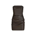 The Attico Dark Brown Mini Dress - The Attico Dresses - Designed by Gilda Ambrosio & Giorgia Tordini - Shop at Luxury Shoes 