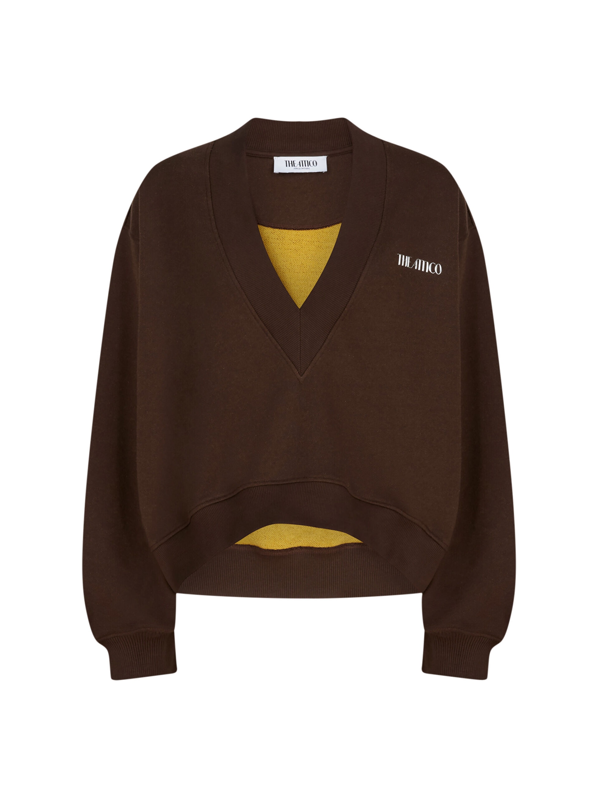 The Attico Dark Brown Sweatshirt - The Attico Tops - Designed by Gilda Ambrosio & Giorgia Tordini - Shop at Luxury Shoes The Attico Dark Brown Sweatshirt - The Attico Tops - Designed by Gilda Ambrosio & Giorgia Tordini - Shop at Luxury Shoes