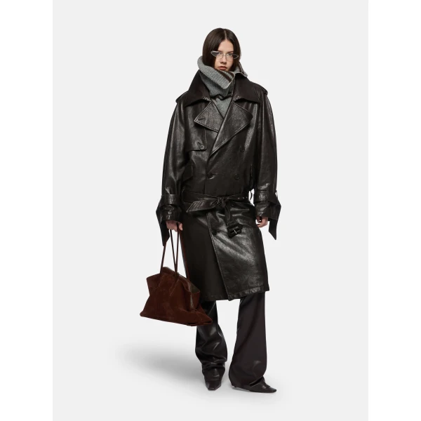The Attico Dark Brown Trench - The Attico Coats - Designed by Gilda Ambrosio & Giorgia Tordini - Shop at Luxury Shoes 
