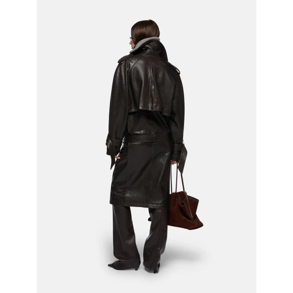 The Attico Dark Brown Trench - The Attico Coats - Designed by Gilda Ambrosio & Giorgia Tordini - Shop at Luxury Shoes 