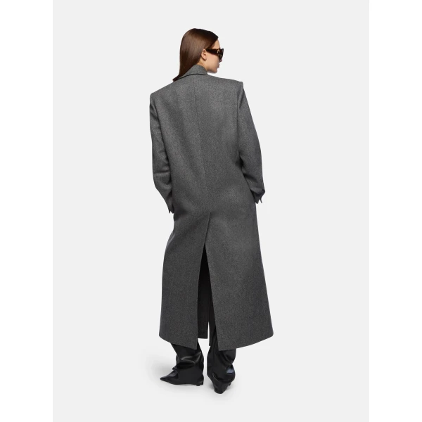 The Attico Dark Grey Long Coat - The Attico Coats - Designed by Gilda Ambrosio & Giorgia Tordini - Shop at Luxury Shoes 