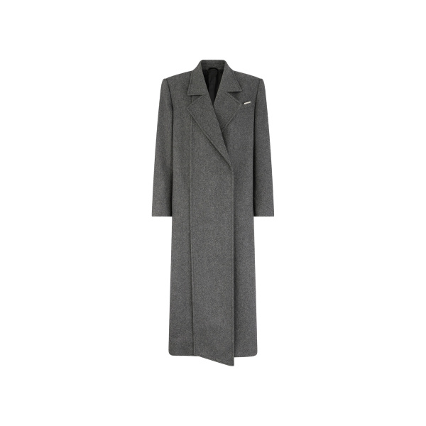 The Attico Dark Grey Long Coat - The Attico Coats - Designed by Gilda Ambrosio & Giorgia Tordini - Shop at Luxury Shoes 
