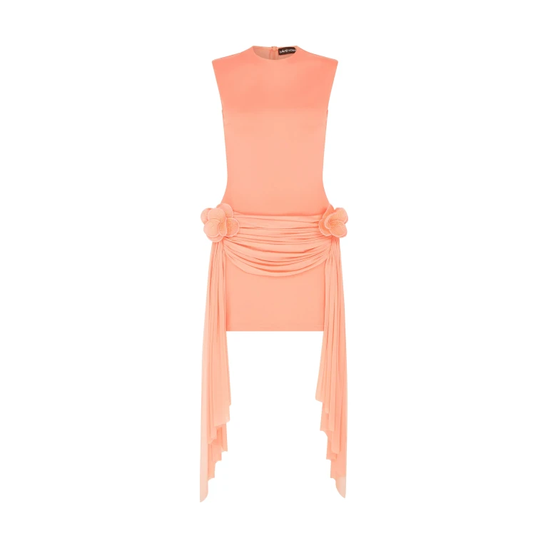 David Koma Drape Overlay Sleeveless Mini Dress