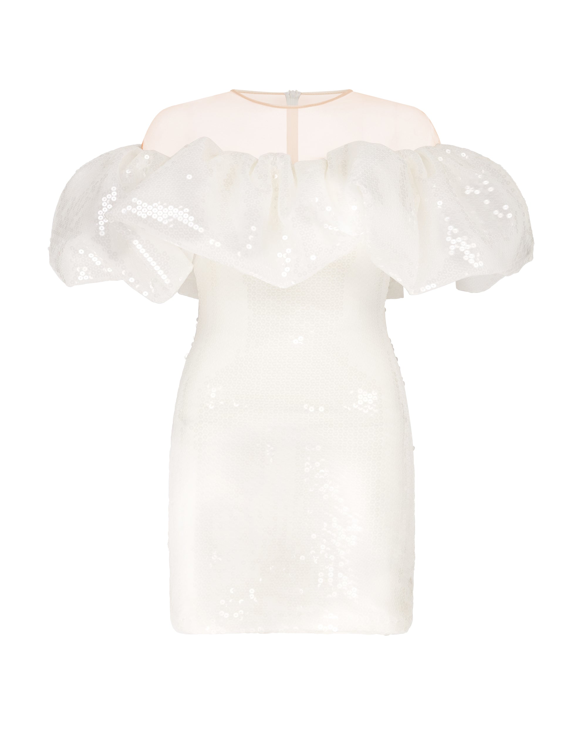 David Koma Puff Top Detail Sequin Mini Dress