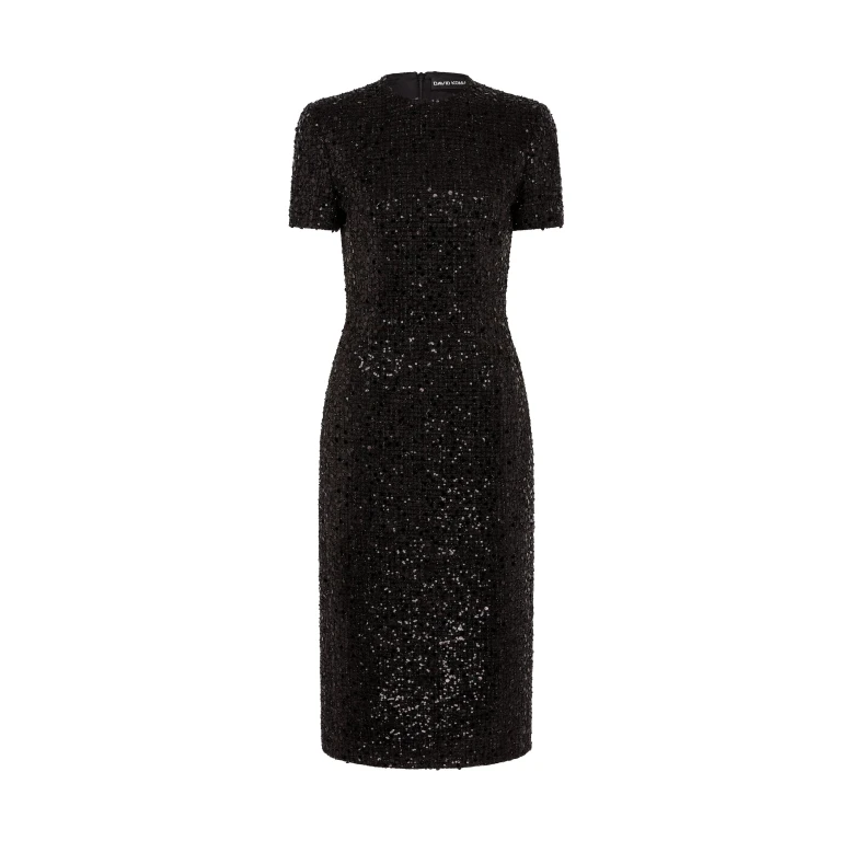 David Koma Sequin Boucle Midi Dress
