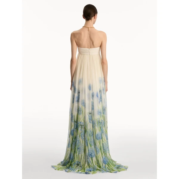 Oscar de la Renta Degradé Allium Chiffon Gown - Oscar de la Renta Dresses - American Couture - Shop at Luxury Shoes 