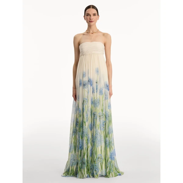 Oscar de la Renta Degradé Allium Chiffon Gown - Oscar de la Renta Dresses - American Couture - Shop at Luxury Shoes 