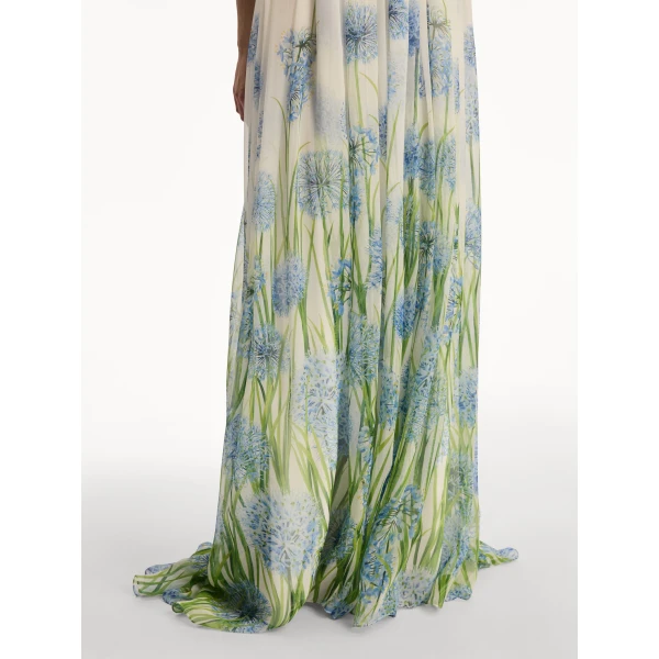 Oscar de la Renta Degradé Allium Chiffon Gown - Oscar de la Renta Dresses - American Couture - Shop at Luxury Shoes 