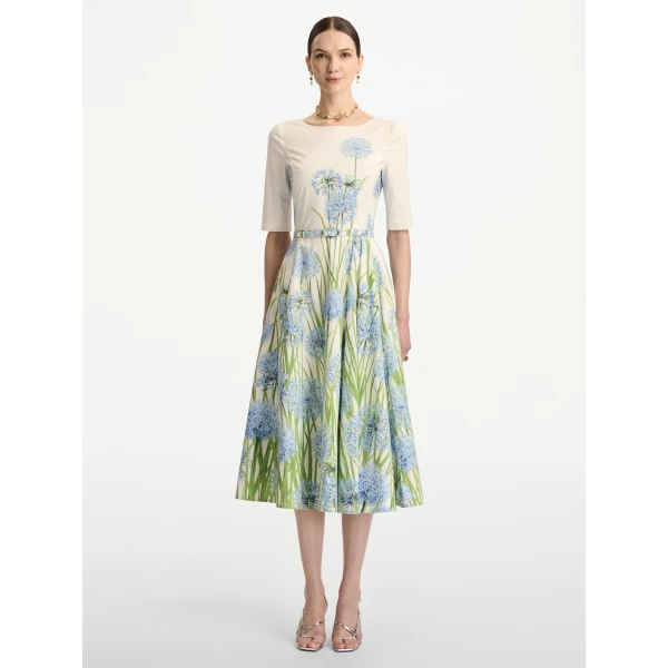 Oscar de la Renta Degradé Allium Cotton Poplin Dress - Oscar de la Renta Dresses - American Couture - Shop at Luxury Shoes 