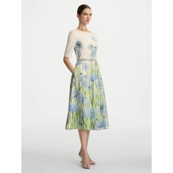 Oscar de la Renta Degradé Allium Cotton Poplin Dress - Oscar de la Renta Dresses - American Couture - Shop at Luxury Shoes 