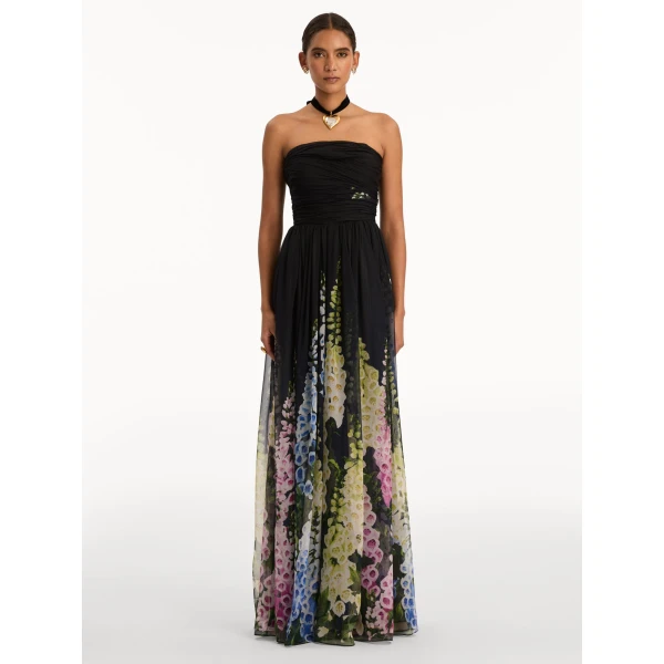 Oscar de la Renta Degradé Foxglove Chiffon Gown - Oscar de la Renta Dresses - American Couture - Shop at Luxury Shoes 