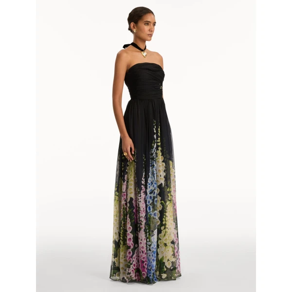 Oscar de la Renta Degradé Foxglove Chiffon Gown - Oscar de la Renta Dresses - American Couture - Shop at Luxury Shoes 
