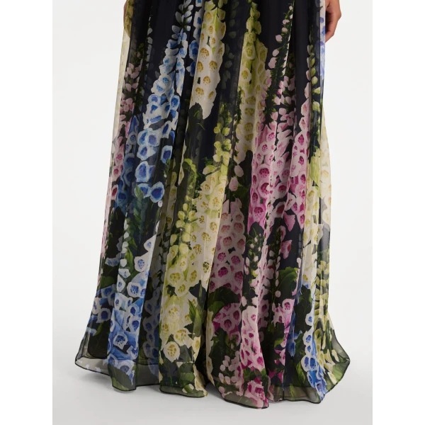 Oscar de la Renta Degradé Foxglove Chiffon Gown - Oscar de la Renta Dresses - American Couture - Shop at Luxury Shoes 