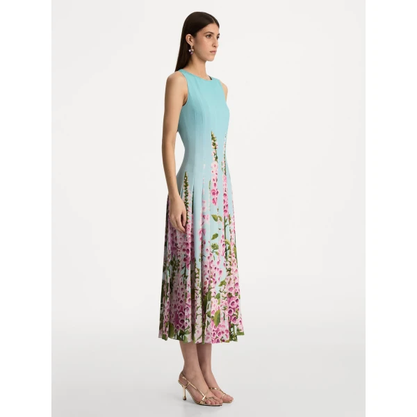 Oscar de la Renta Degradé Foxglove Chiffon Inset Dress - Oscar de la Renta Dresses - American Couture - Shop at Luxury Shoes 