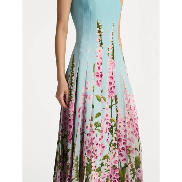 Oscar de la Renta Degradé Foxglove Chiffon Inset Dress - Oscar de la Renta Dresses - American Couture - Shop at Luxury Shoes 