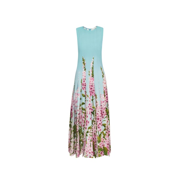 Oscar de la Renta Degradé Foxglove Chiffon Inset Dress - Oscar de la Renta Dresses - American Couture - Shop at Luxury Shoes 
