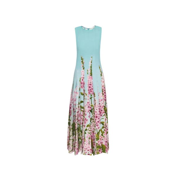 Oscar de la Renta Degradé Foxglove Chiffon Inset Dress - Oscar de la Renta Dresses - American Couture - Shop at Luxury Shoes 