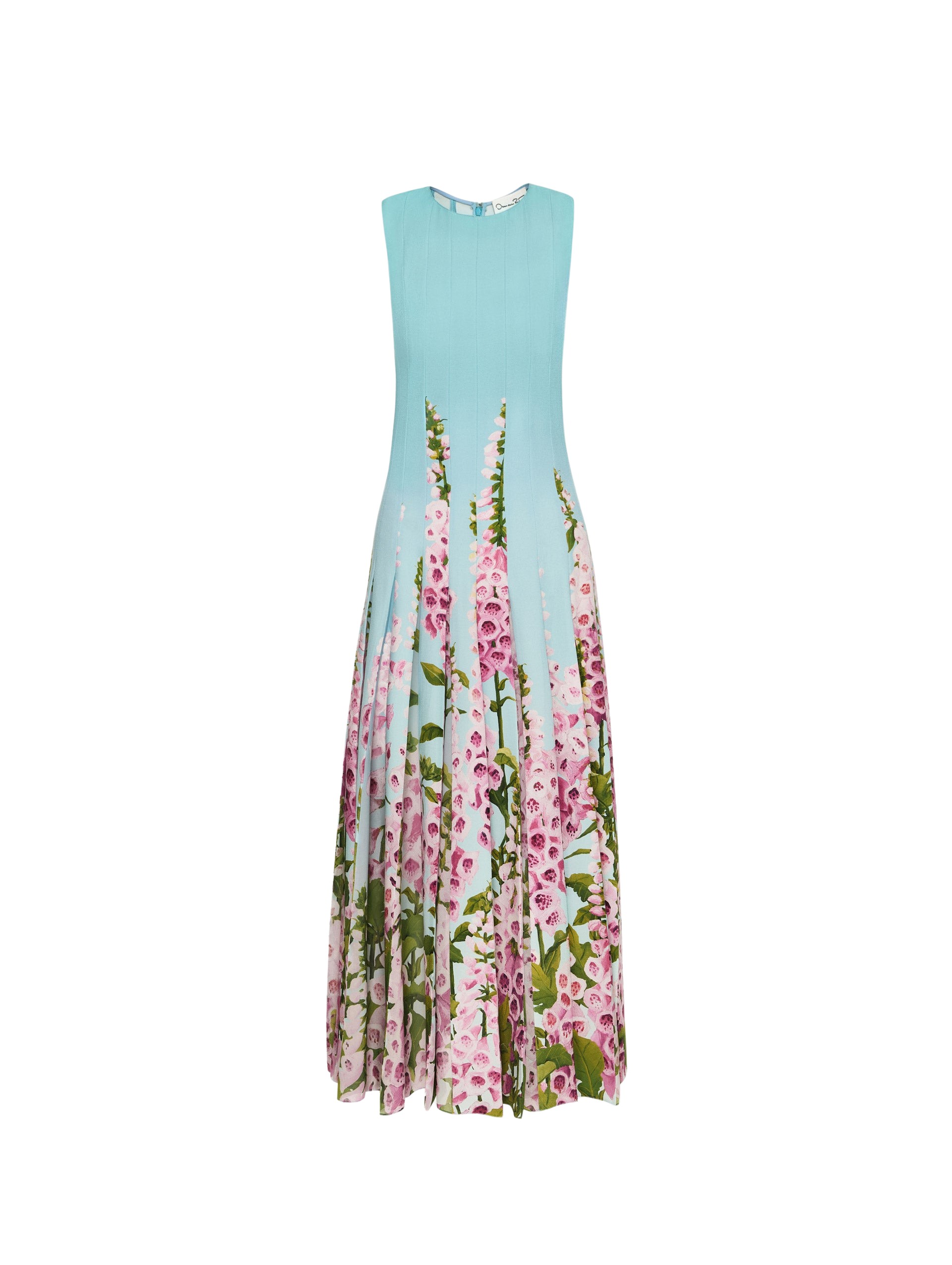 Oscar de la Renta Degradé Foxglove Chiffon Inset Dress - Oscar de la Renta Dresses - American Couture - Shop at Luxury Shoes 