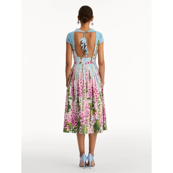 Oscar de la Renta Degradé Foxglove Cotton Poplin Dress - Oscar de la Renta Dresses - American Couture - Shop at Luxury Shoes 