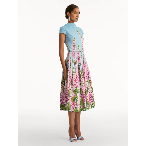 Oscar de la Renta Degradé Foxglove Cotton Poplin Dress - Oscar de la Renta Dresses - American Couture - Shop at Luxury Shoes 