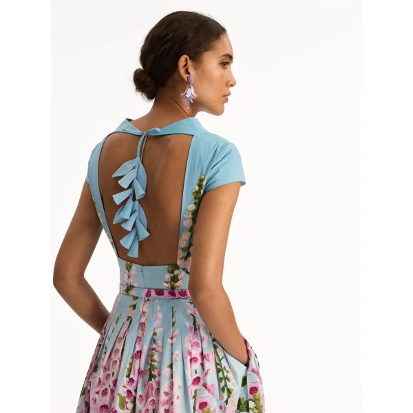 Oscar de la Renta Degradé Foxglove Cotton Poplin Dress - Oscar de la Renta Dresses - American Couture - Shop at Luxury Shoes 