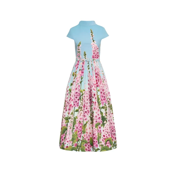 Oscar de la Renta Degradé Foxglove Cotton Poplin Dress - Oscar de la Renta Dresses - American Couture - Shop at Luxury Shoes 