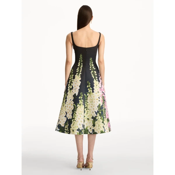 Oscar de la Renta Degradé Foxglove Faille Dress - Oscar de la Renta Dresses - American Couture - Shop at Luxury Shoes 