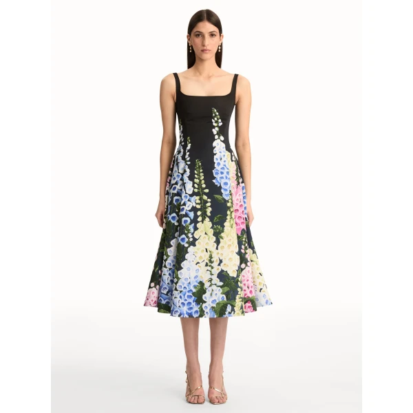 Oscar de la Renta Degradé Foxglove Faille Dress - Oscar de la Renta Dresses - American Couture - Shop at Luxury Shoes 