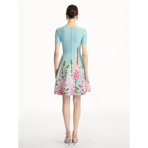 Oscar de la Renta Degradé Foxglove Jacquard Knit Dress - Oscar de la Renta Dresses - American Couture - Shop at Luxury Shoes 