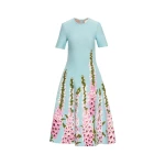 Oscar de la Renta Degradé Foxglove Jacquard Knit Dress - Oscar de la Renta Dresses - American Couture - Shop at Luxury Shoes 