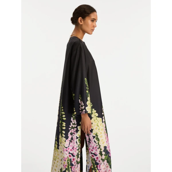 Oscar de la Renta Degradé Foxglove Silk Twill Caftan - Oscar de la Renta Dresses - American Couture - Shop at Luxury Shoes 