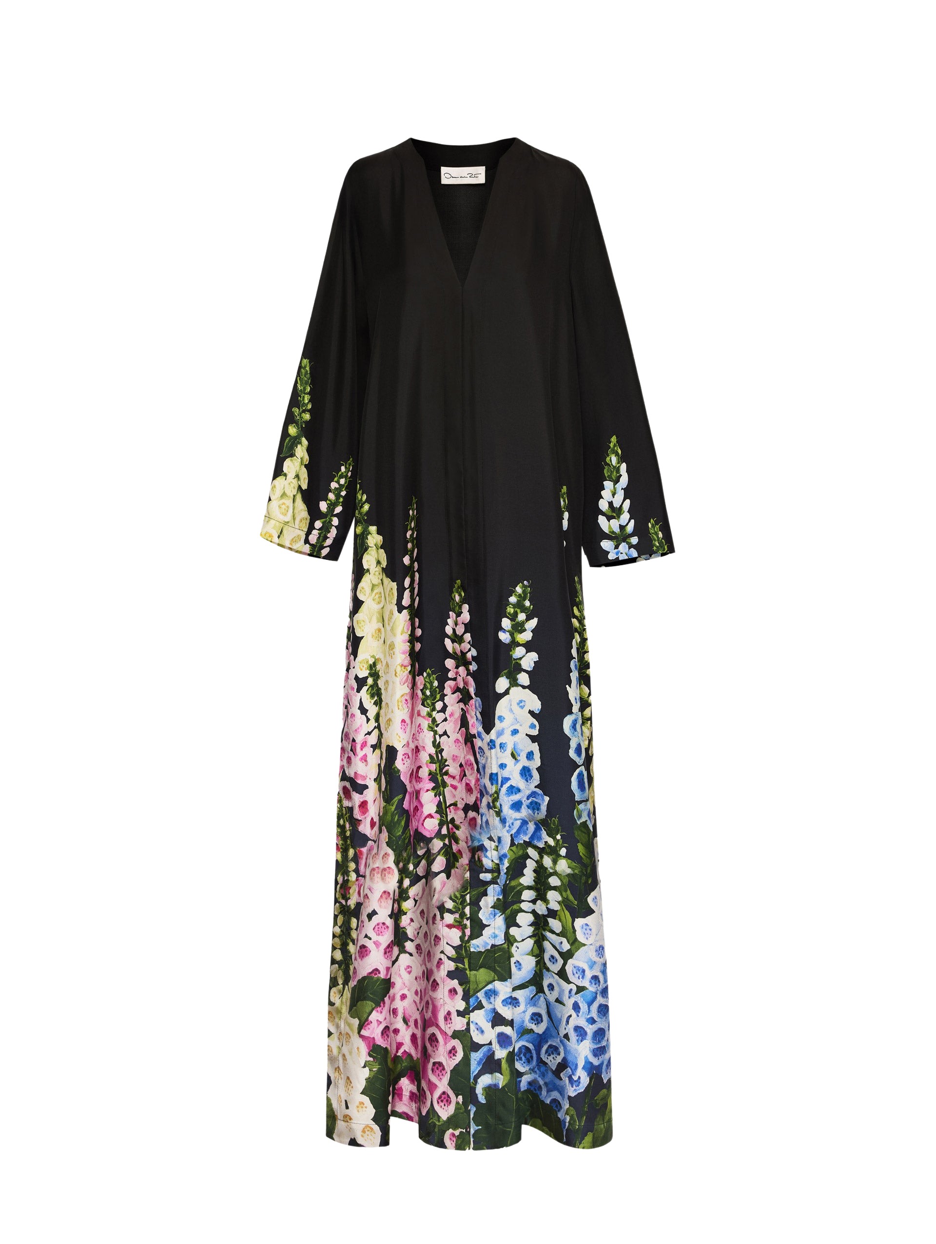 Oscar de la Renta Degradé Foxglove Silk Twill Caftan - Oscar de la Renta Dresses - American Couture - Shop at Luxury Shoes 