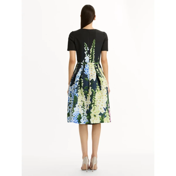 Oscar de la Renta Degradé Foxglove Split-Neck Dress - Oscar de la Renta Dresses - American Couture - Shop at Luxury Shoes 